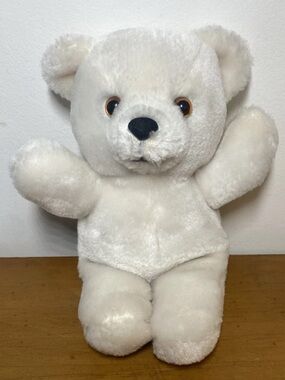 Vintage Applause Teddy Bear 1986 White Polar Bear 9" Small